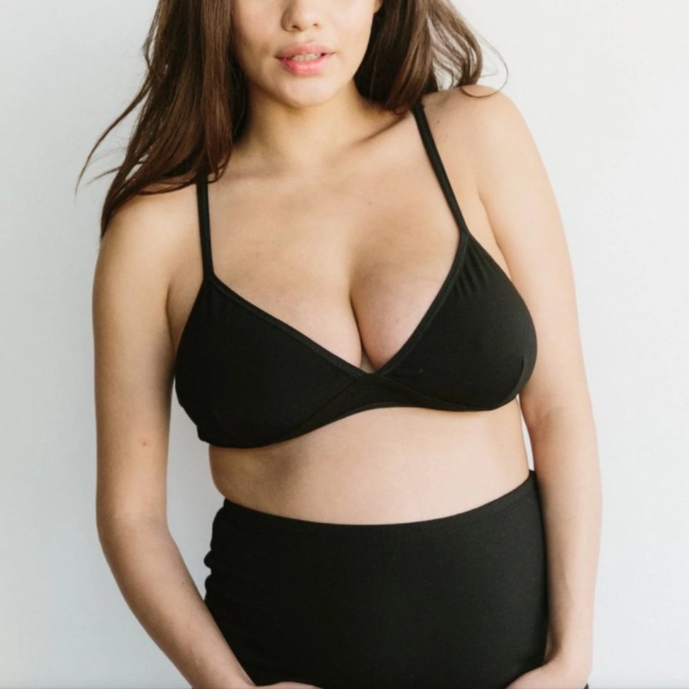 Storq Everyday Nursing Bra Underwire-free in black size 1